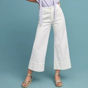 Chino by Anthropologie Pintucked Chino Pants White Wide Leg Women’s Size 4